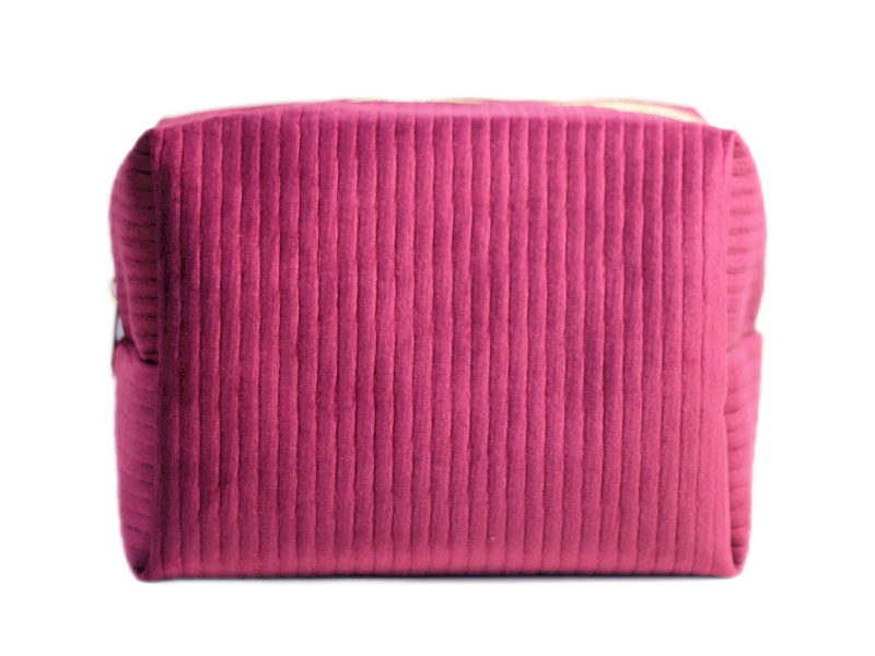 Striped Velvet Make-up Bag